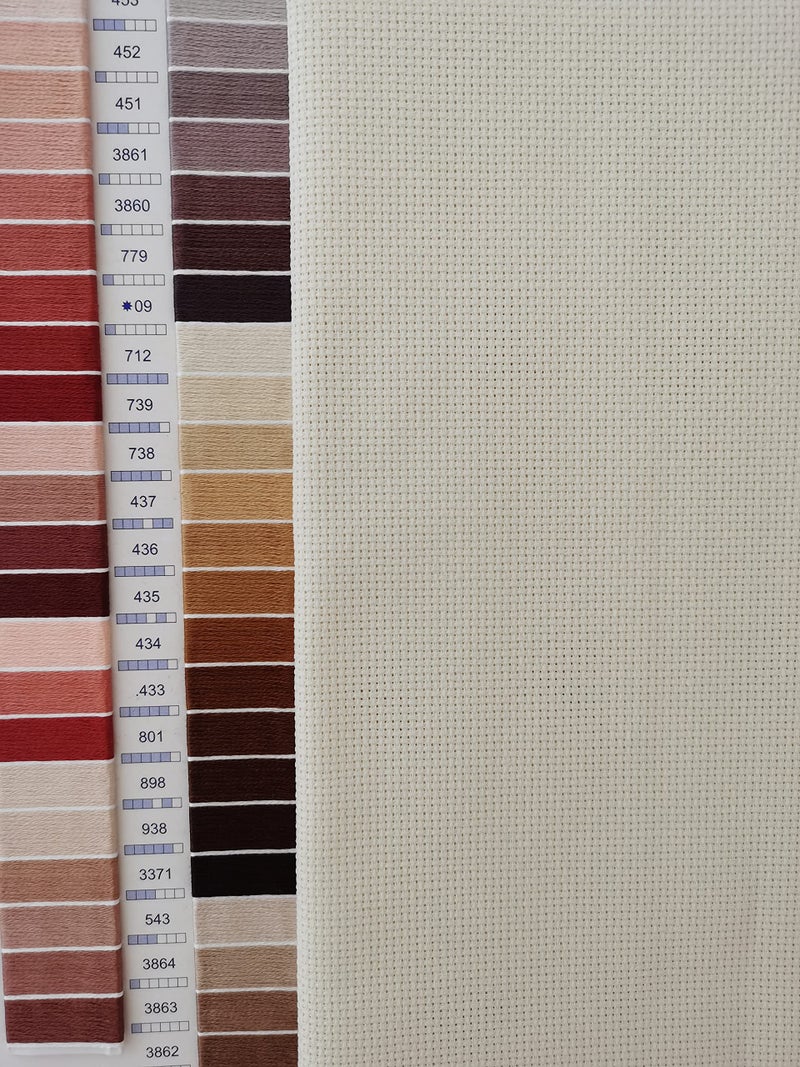 KCS 16CT Counted Cotton Cross Stitch Aida Cloth Fabric (19" x 28",Cream) - Image 3